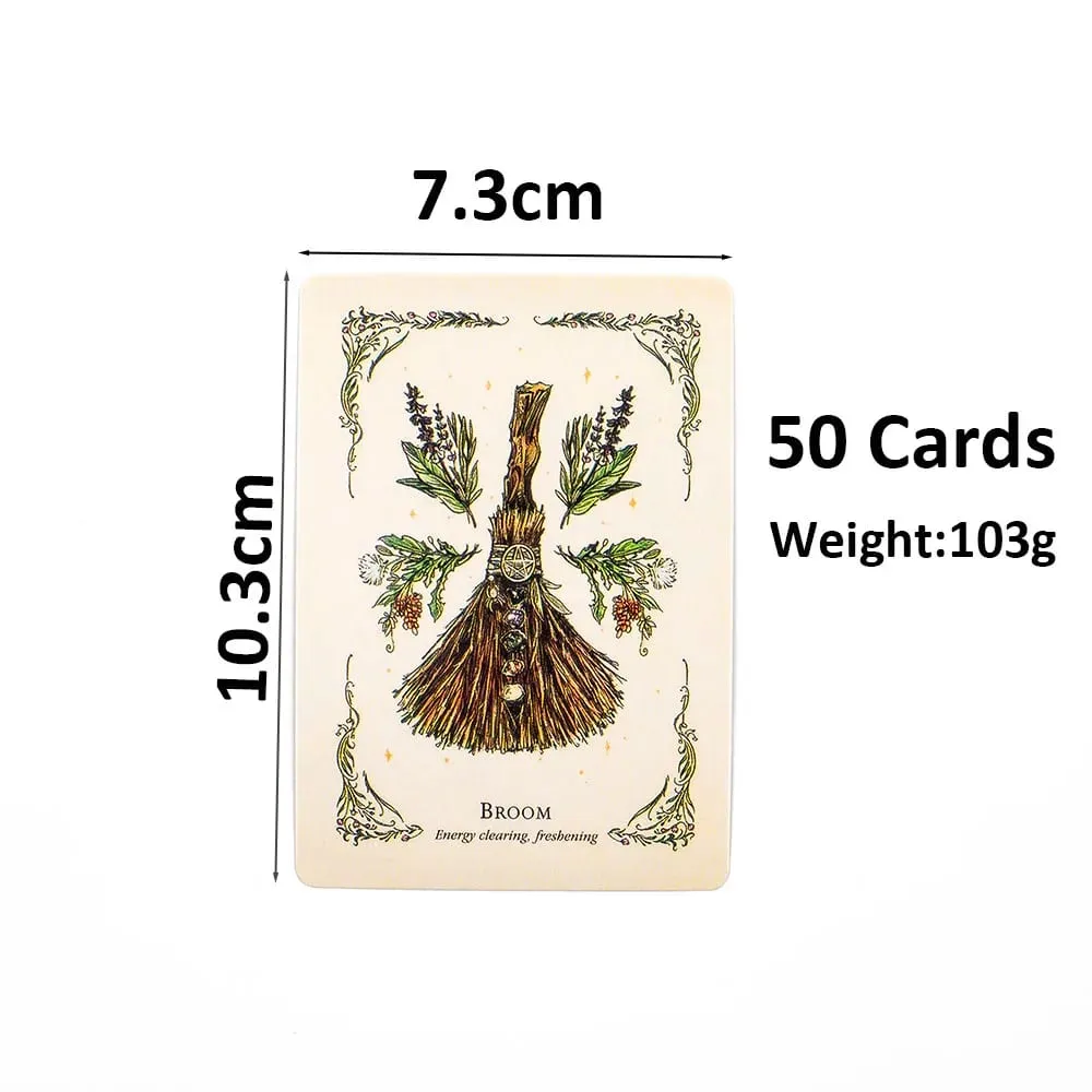 the Green Witch's 50Pcs Oracle Deck Set - Tabletop Cards for Group Party Games Precognition & Divination 10.3x7.3cm