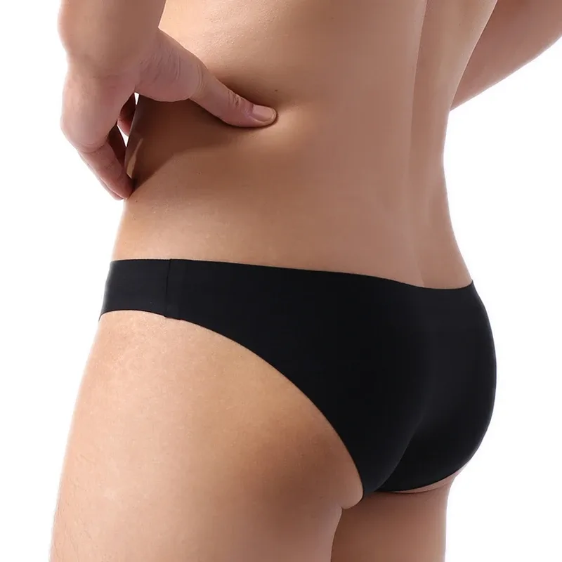 Seamless Briefs Underwear for Men Ice Silk Sexy Underpants Cuecas Ultra-thin Mens Bikini Seamless Lingerie Hombre Slip Male