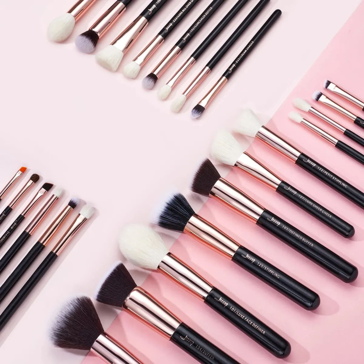 Jessup Professional Makeup Brushes Set 25pcs Natural-Synthetic Foundation Powder Pangkulay sa Mata Make up Brush Blushes Black T155