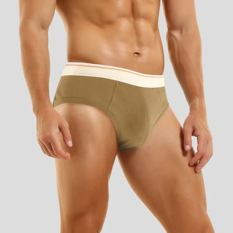 Men's pure cotton breathable and comfortable triangular underpants, mid-waist, skin-friendly and soft, teenagers' underpants