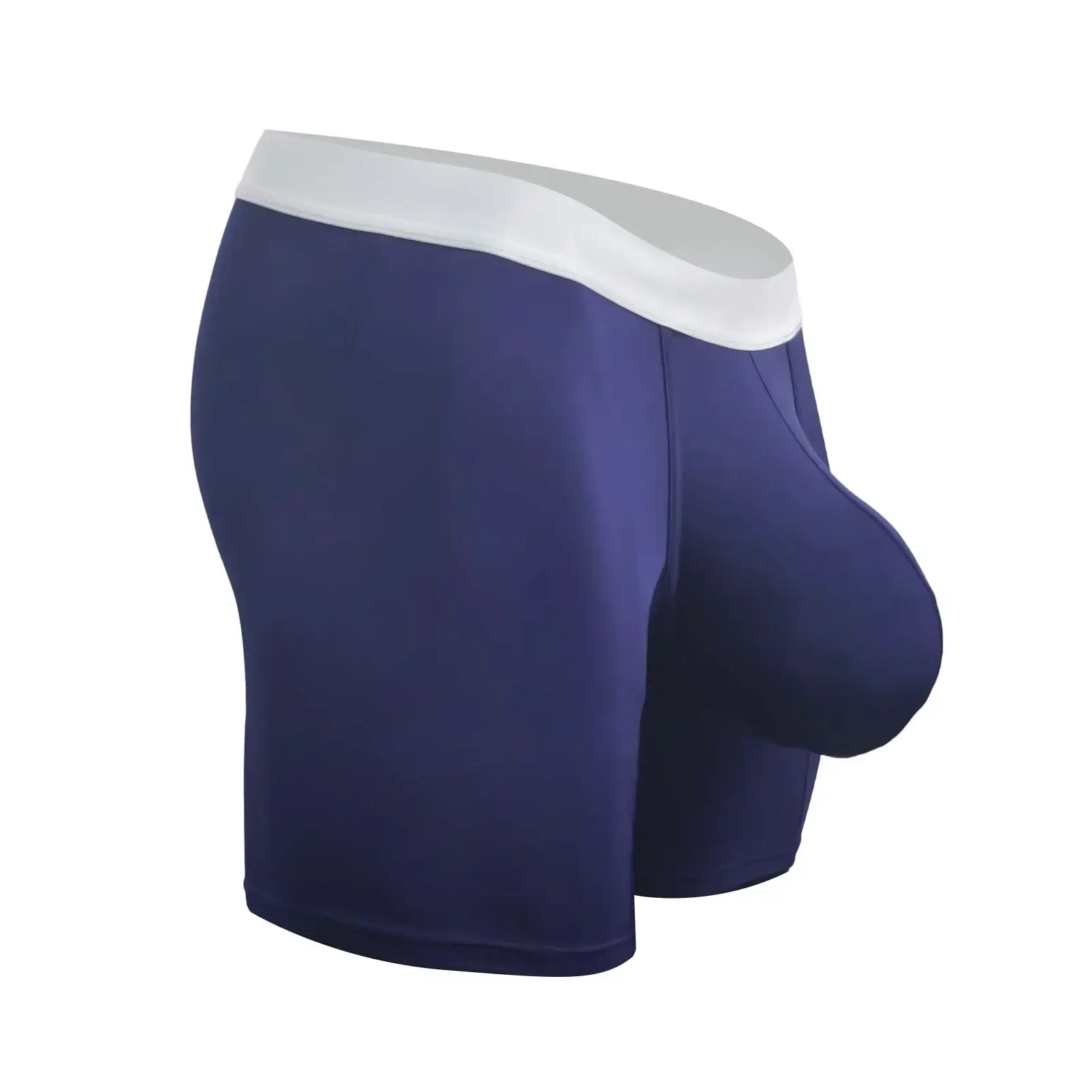 Men Ice Silk Boxer Briefs Deep U Convex Pouch Breathable Cool Quick Dry Sports Running Underwear Anti Chafe Seamless Underpants