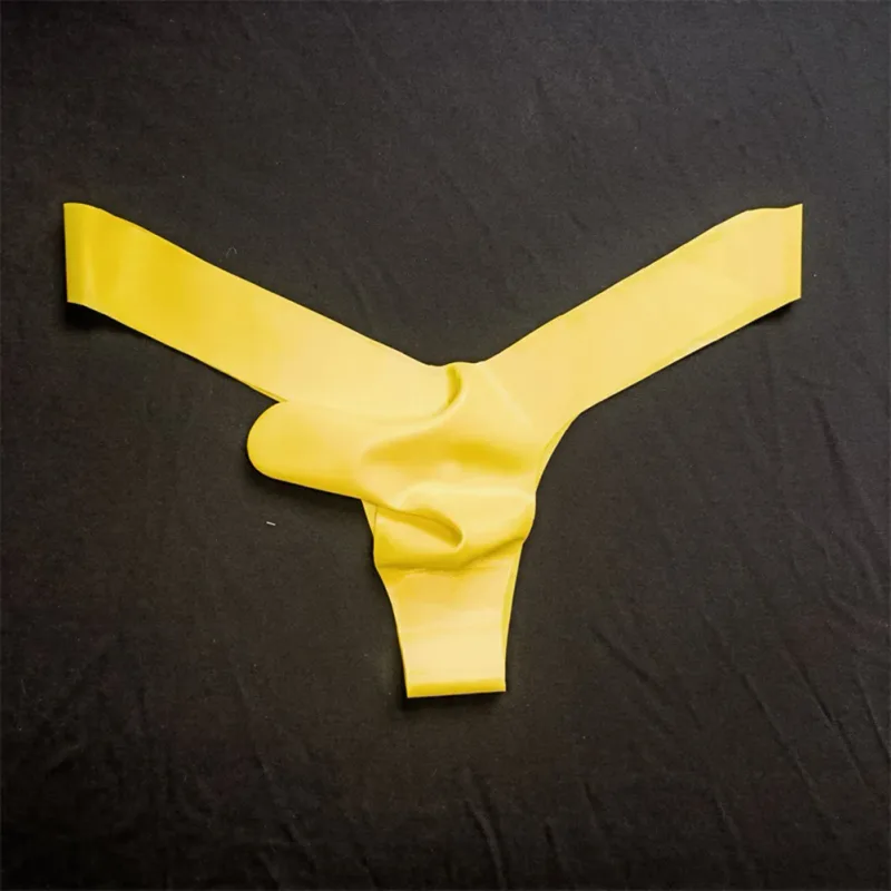 Mens Latex Foam Soft G-strings Sexy Lingerie Underwear Rubber Elephant Nose Pouch Thongs Man Sheer Exotic Panties