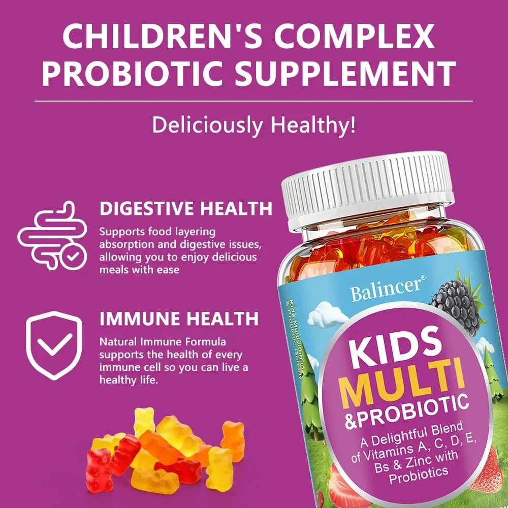 Ang Organic Kids Multivitamin Gummies na may Vitamins A C D E Zinc Probiotics ay Nagtataguyod ng Digestion at Nagpapahusay ng Immunity