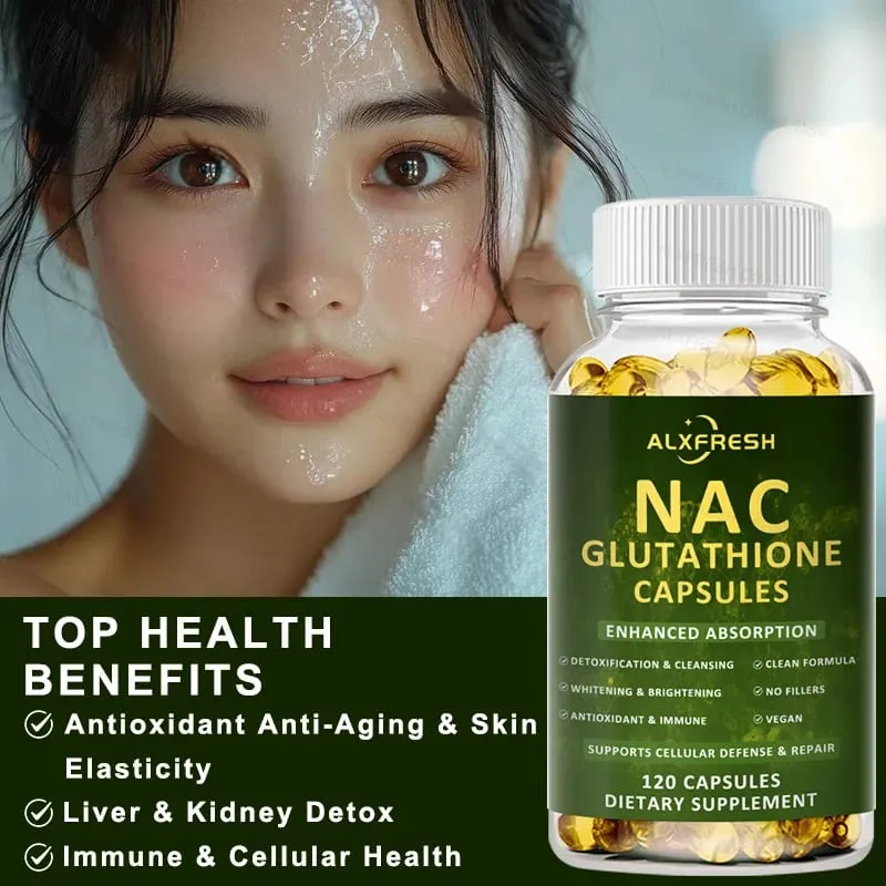 Premium NAC + Glutathione Complex Detox & Antioxidant Boost with Vitamin C | Liver Support Immune System Health Supplement