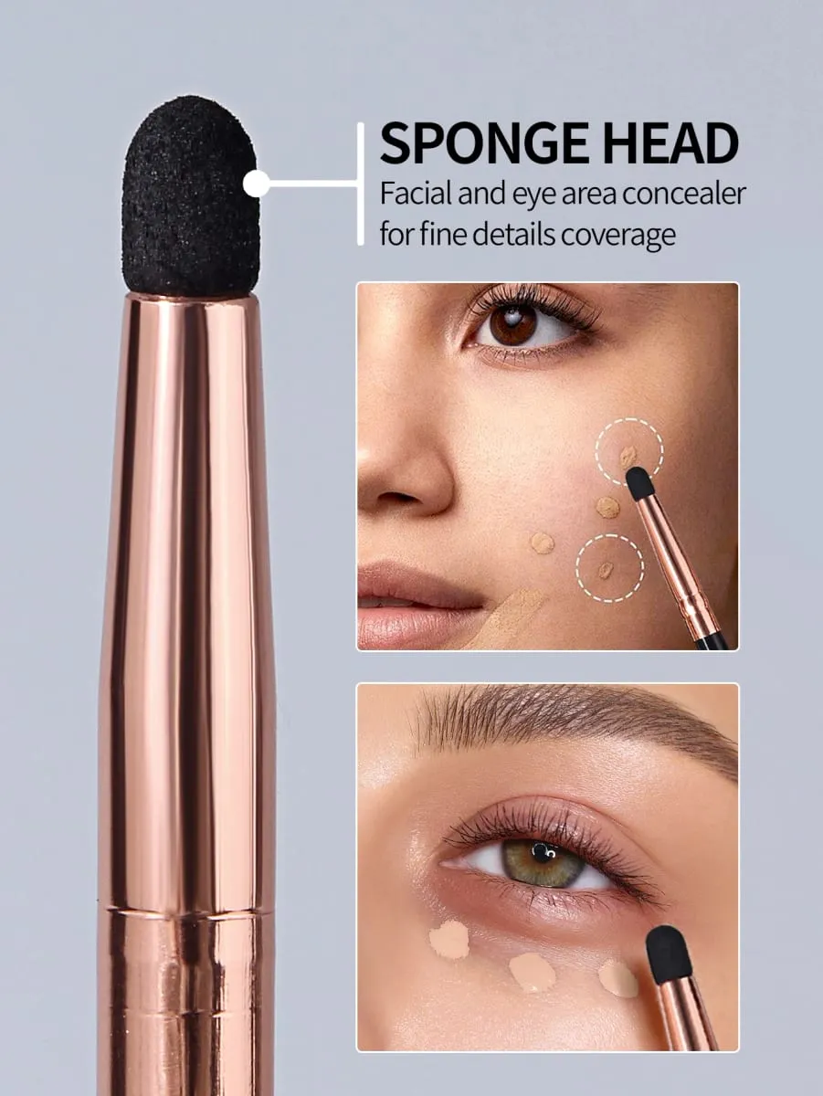 1Pc/6Pcs Sponge Makeup Brush Set Unisex Concealer/Eyeshadow/Tear Trough Brushes para sa Liquid at Cream na Makeup Ideal na Regalo sa Kosmetiko