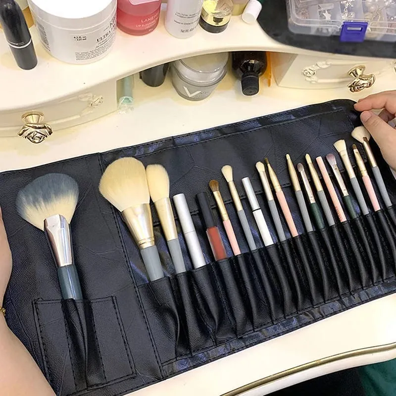 12/14/18 Hole Makeup Brush Bag Functional Travel Cosmetics Case Make Up Brushes Protektor Rolling Pouch Tool