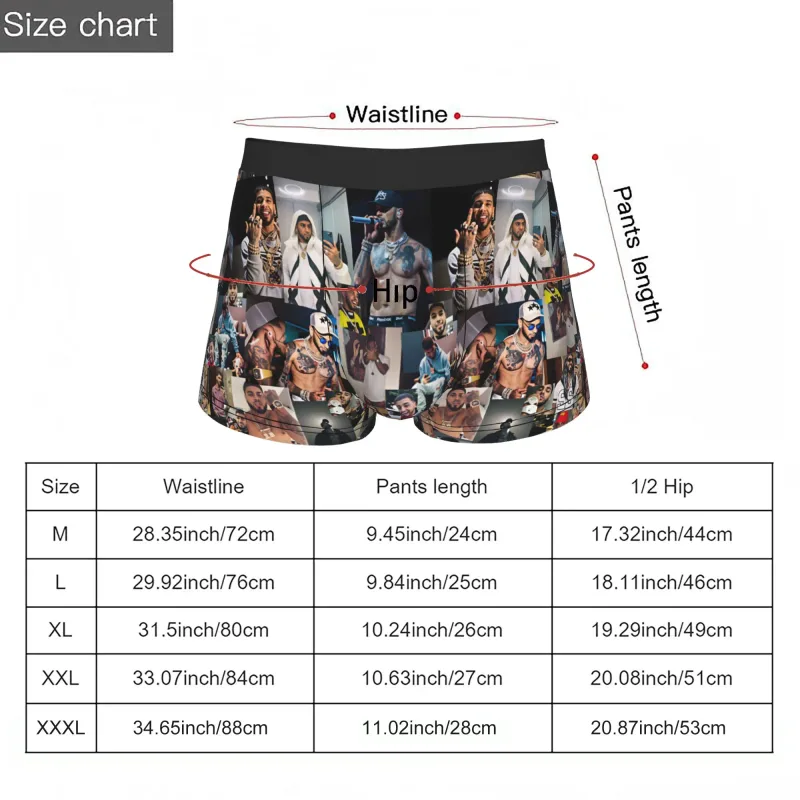 Male Funny A-Anuel AA Underwear Boxer Briefs Stretch Shorts Panties Underpants