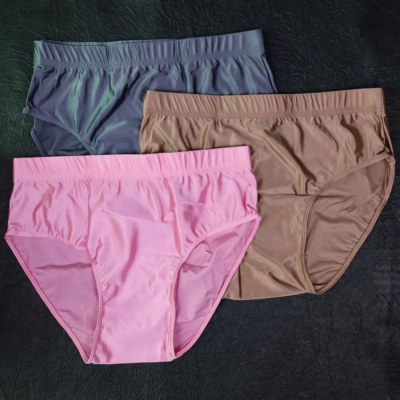 new Mens Briefs Underwear Satin-like Breathable Low-Rise Underpants Male Panties Men's glossy underwear