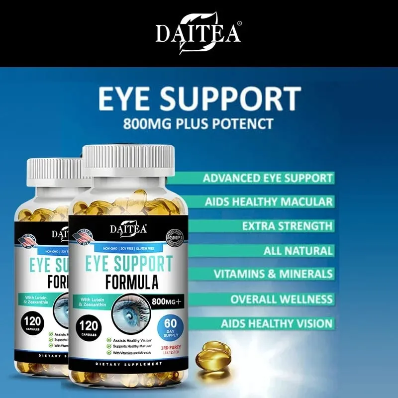 Eye Support Supplements - Vision Myopia Vitamins and Minerals for Eye Care Improve Eye Edema Relieve Fatigue Healthy Macula