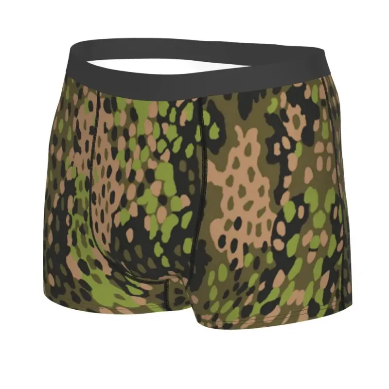 Muž Cool WW2 Camo Spodní prádlo Německo Arm Vojenské Maskovací Boxer Kalhotky Strečové šortky Kalhotky Kalhotky