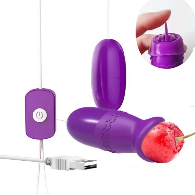 Double Tongue Vibrator Jump Eggs Liping Clitoris Stimulator USB Power Προϊόν για ενήλικες Σεξουαλικά παιχνίδια για γυναίκες Αυνανισμός κόλπου