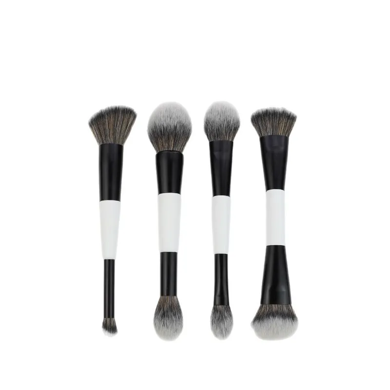 Set Kuas Makeup Berkepala Ganda F1-F4 untuk Foundation Blush Menyoroti Alat Kecantikan Kuas Kosmetik Pembentuk Wajah