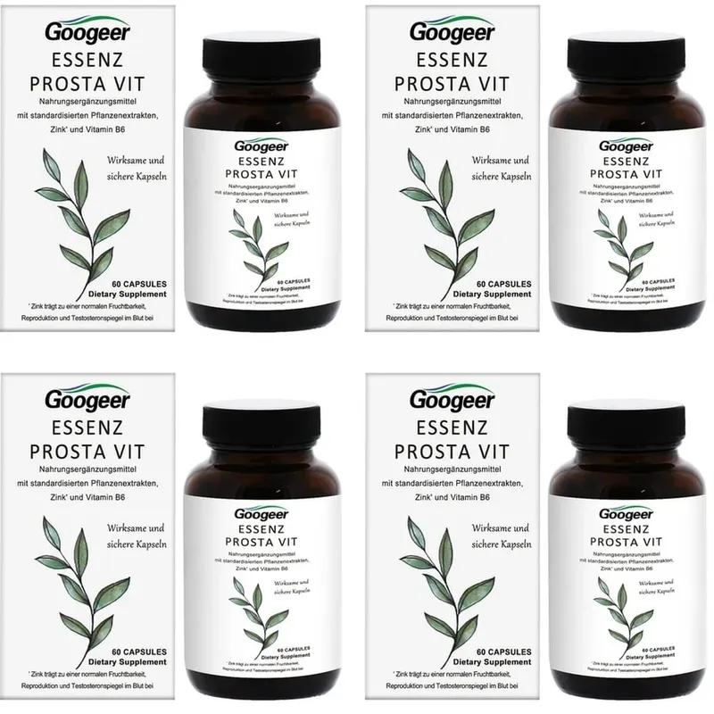 Googeer Prosta Vit Essenz Capsules para sa Mga Lalaki Pantog at Urinary Tract Health Support na may Zinc Vitamin B6 Saw Palmetto 60 Count