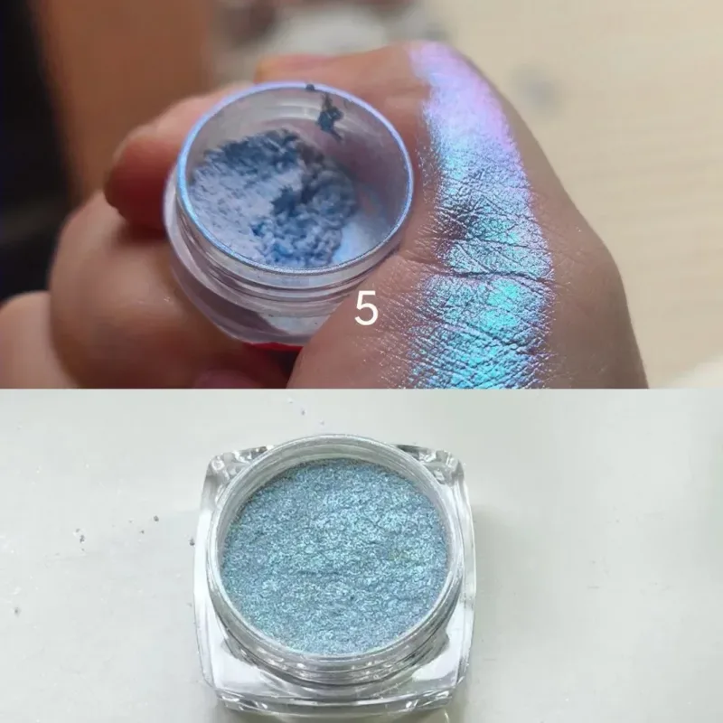 Glitter Eyeshadow Powder μακράς διαρκείας Chrome Chameleon Holographic Eyeshadow Powder Pigment Μακιγιάζ ματιών για γυναίκες καλλυντικά