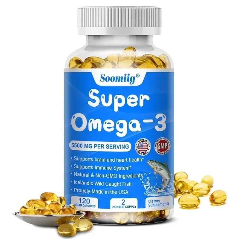 Triple Potency Capsules Omega-3 Fish Oil + DHA + EPA-Sinusuportahan ang Pinagsanib na Utak at Kalusugan ng Mata na Pinahuhusay ang Immune Function Antioxidant