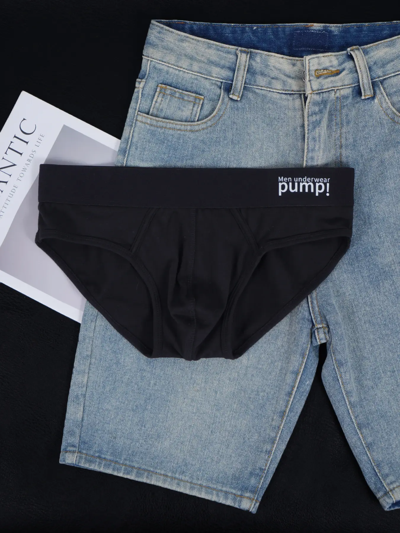 2 PCS Men's Cotton Briefs U Convex Pouch Soft Skin-Friendly Sexy Underwear