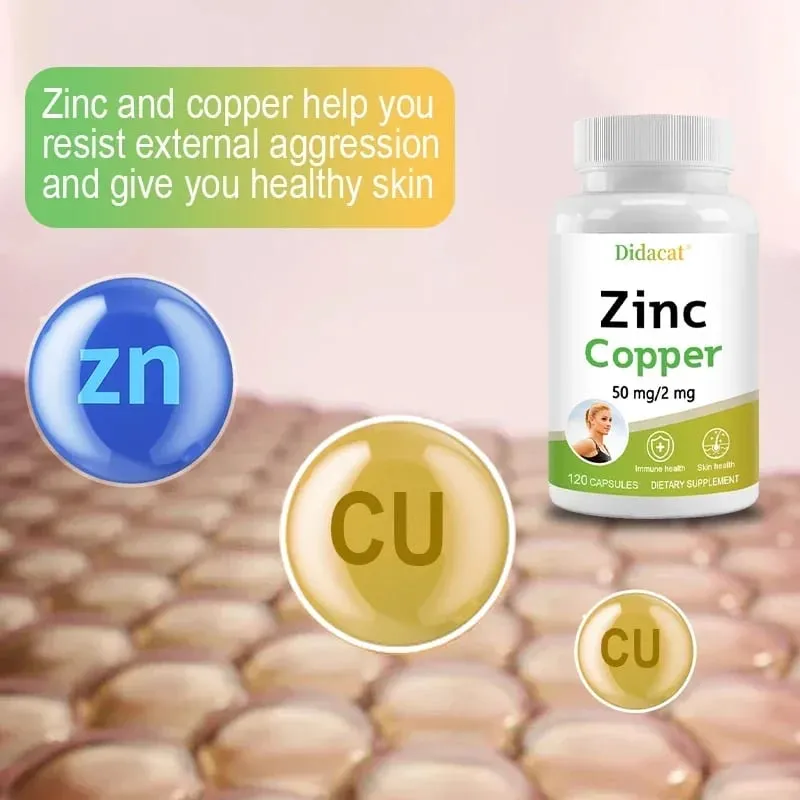 Zinc + Copper Capsules - Suportahan ang Malusog na Balat at Immune System na Palakihin ang Vitality Skin Care