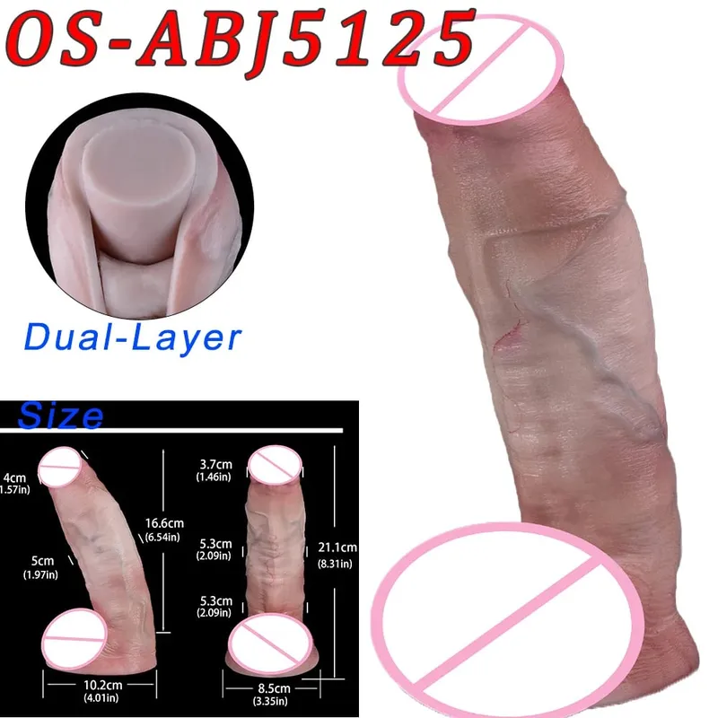 47cm Realistic Long Dildos Double Head Anal Vaginal Stimulator Sex Toy With Sucker For Lesbian Couples Gay Men Adult Tools