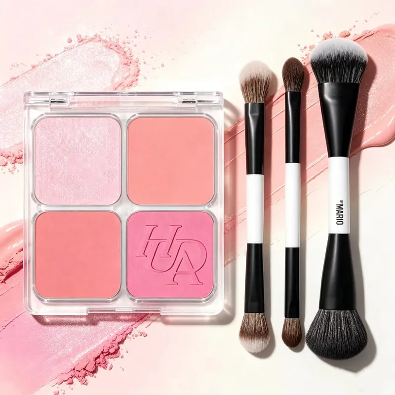4-σε-1 Glow Blush και Mario Brush Set Blush Filter Flush Eye Check Blush Palette Matte Shimmer Μεγάλης διάρκειας Γυναικεία Καθημερινά Καλλυντικά