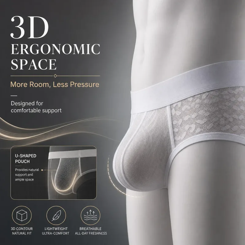 1/3PCS Summer Sexy Perspective Breathable Men's Panties Smooth Ice Silk Quick-dry Men's Briefs High Elastic Ultra-thin Underwear
