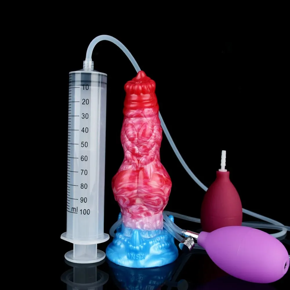 Huge Knot Squirting-Inflatable Dildo with Strong Sucker Silicone Inflat Anal Plug Trainer Beginner Sex Toys for Women Men