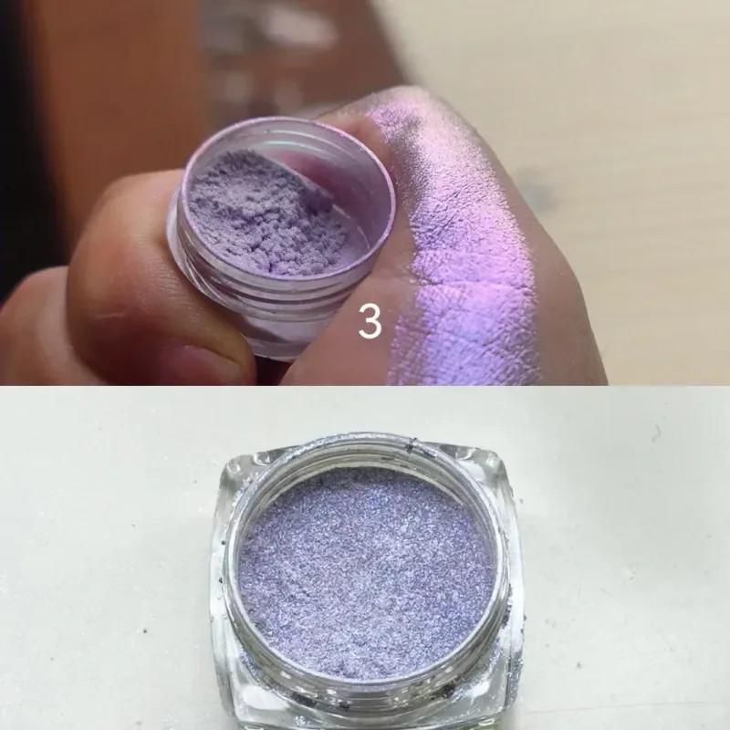 Glitter Eyeshadow Powder μακράς διαρκείας Chrome Chameleon Holographic Eyeshadow Powder Pigment Μακιγιάζ ματιών για γυναίκες καλλυντικά
