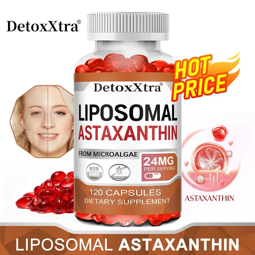 Λιποσωματική Ασταξανθίνη 24 mg Υψηλής Απορρόφησης Αντιοξειδωτικό Υποστηρίζει τον μεταβολισμό Δέρμα ματιών Αρθρώσεις & Ανοσολογική Υγεία Μη ΓΤΟ