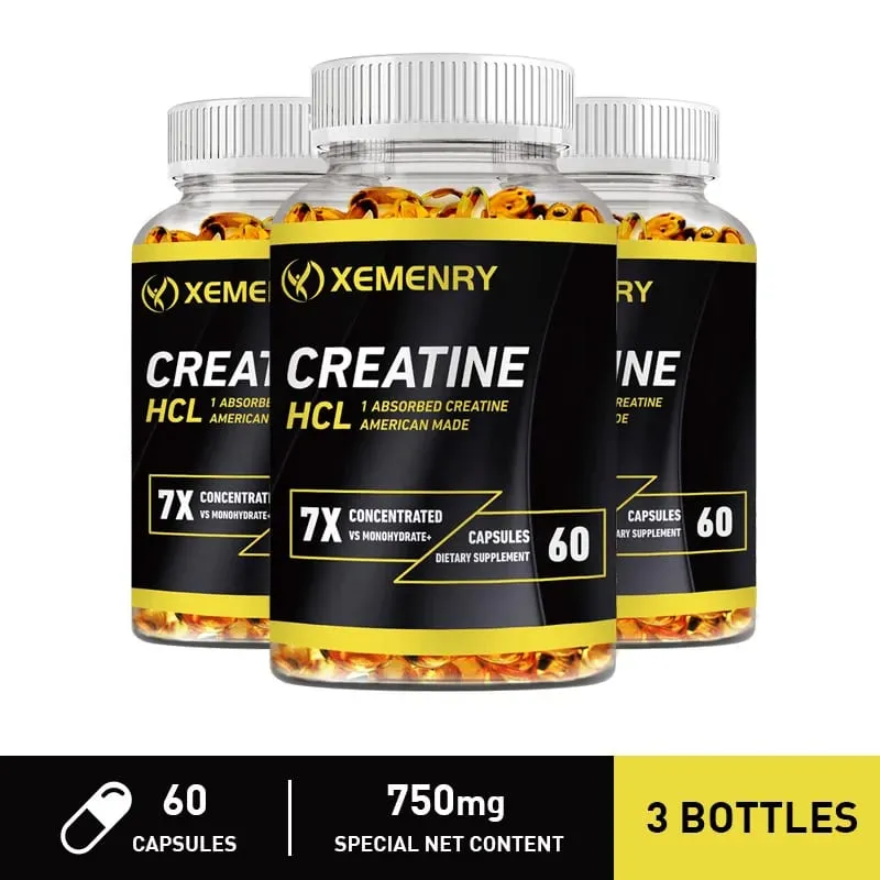 Creatine HCl - Boosts Energy Endurance and Muscle Mass for Improved Athletic Performance