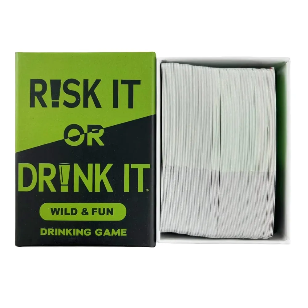Risk It or Drink It Διασκεδαστικό παιχνίδι πάρτι για το κολέγιο παιχνίδι με κάρτες Παιχνίδι με το ποτό Pregame Night Ξεκαρδιστικό τόλμημα Προκλήσεις Ερωτήσεις για ενήλικες