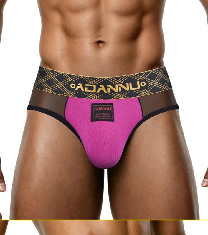 Luxury Ice Silk Men's Underwear with Gold Thread Embroidery Waistband Ultra-Thin Transparent Mesh Quick-drying Briefs for Men