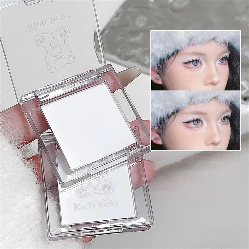 Matte Pure White Face Highlighter Palette Monochrome Pearly Jade Highlighter Eyeshadow Naturally Brightening Contouring Makeup