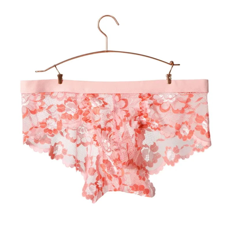 Lace Sexy Underwear Smooth Mens Pouch Panties Perspective Thin Floral Man Briefs Temptation Mesh Low Rise Breathable Underpants