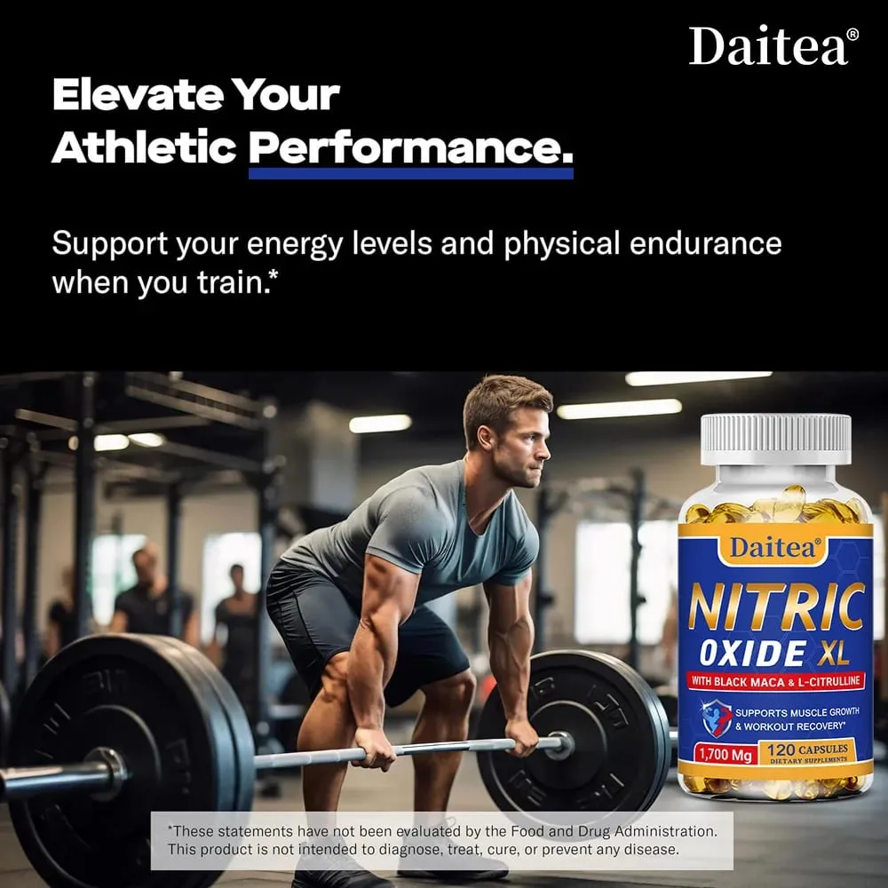 Nitric Oxide - Men's Health Support Capsules Contains Maca Root Powder Extract Muscle Growth and Strengthening