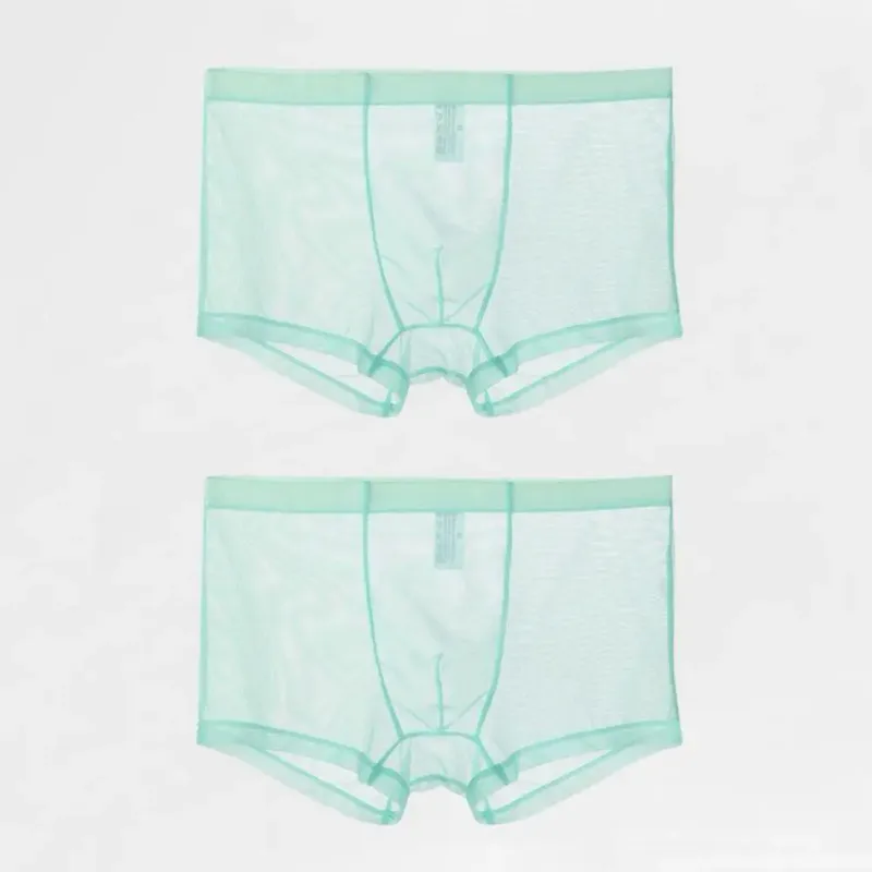 Transparante Boxers voor Mannen Doorzien Mannelijke Onderbroeken Sexy Mesh Lage Taille Ijs Zijde Dunne Koeling Heren Slipje Heren Ondergoed