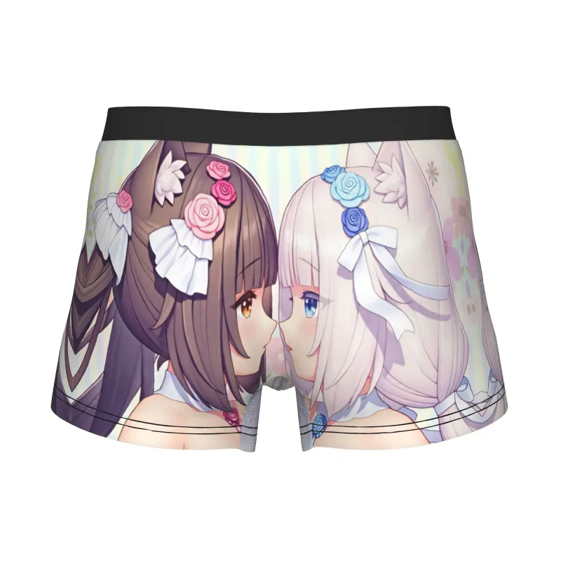 Anime N-Nekopara Chocola Vanilla Underwear Men Printed Game Boxer Briefs Shorts Panties Soft Underpants