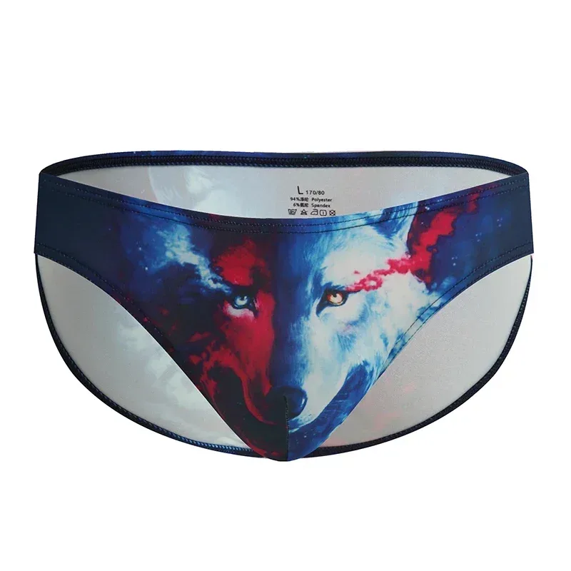 3D Animal Print Men's Briefs High-Quality Breathable Stretch Underwear for Men Slip-On Comfortable Male Panties
