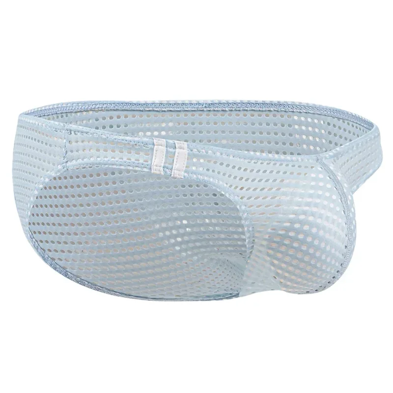 Men Briefs Summer Breathable Holes Underwear U Convex Thin Low Waist Briefs Slip Underpants Calzoncillos