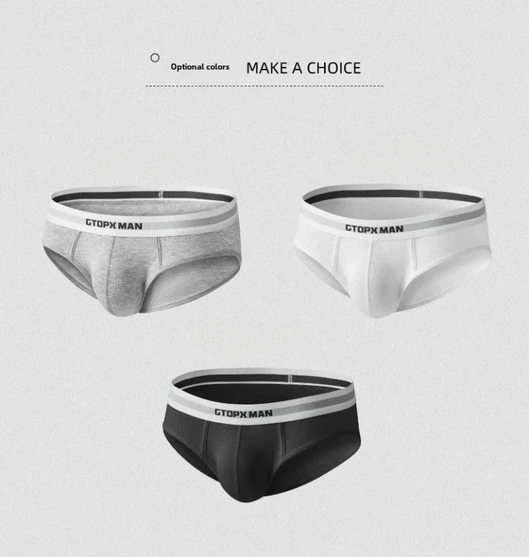 3Pak Sommer Enkeltlags Herreundertøj Lavhøjdede trusser til mænd Elastic Comfort Fit Undertrusser Ropa Interiør Hombre