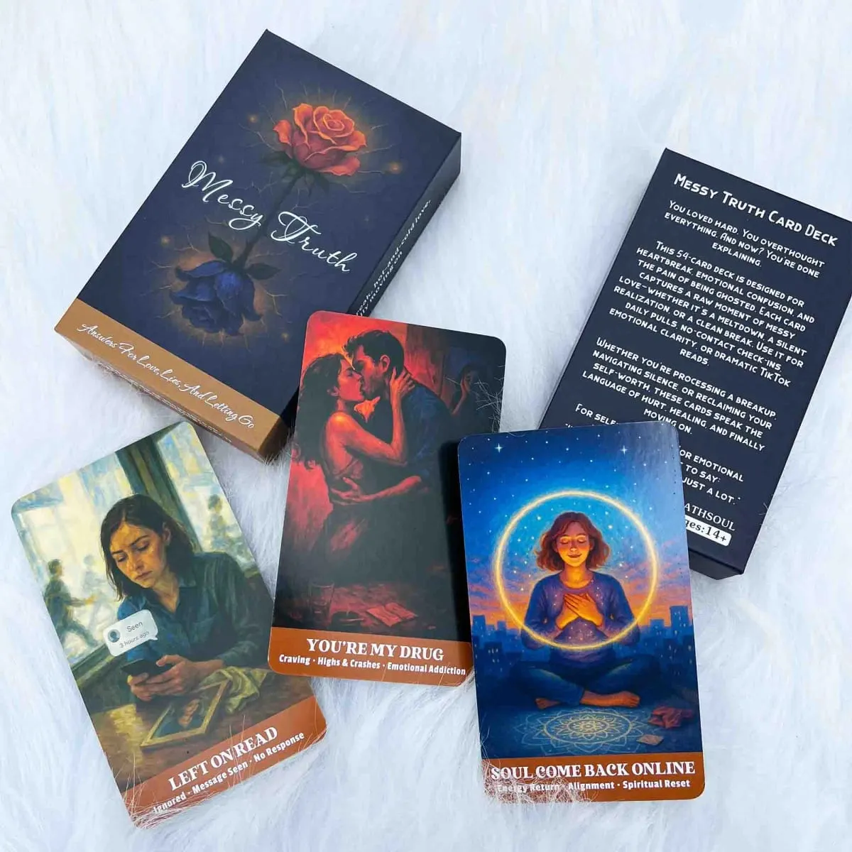 Messy Truth Card 54 Deck 13x8 Cm Tarot Divination Game para sa Edad 14+ Tuklasin ang Iyong Landas sa Pagtagumpayan ng mga Hamon sa Mga Card Game