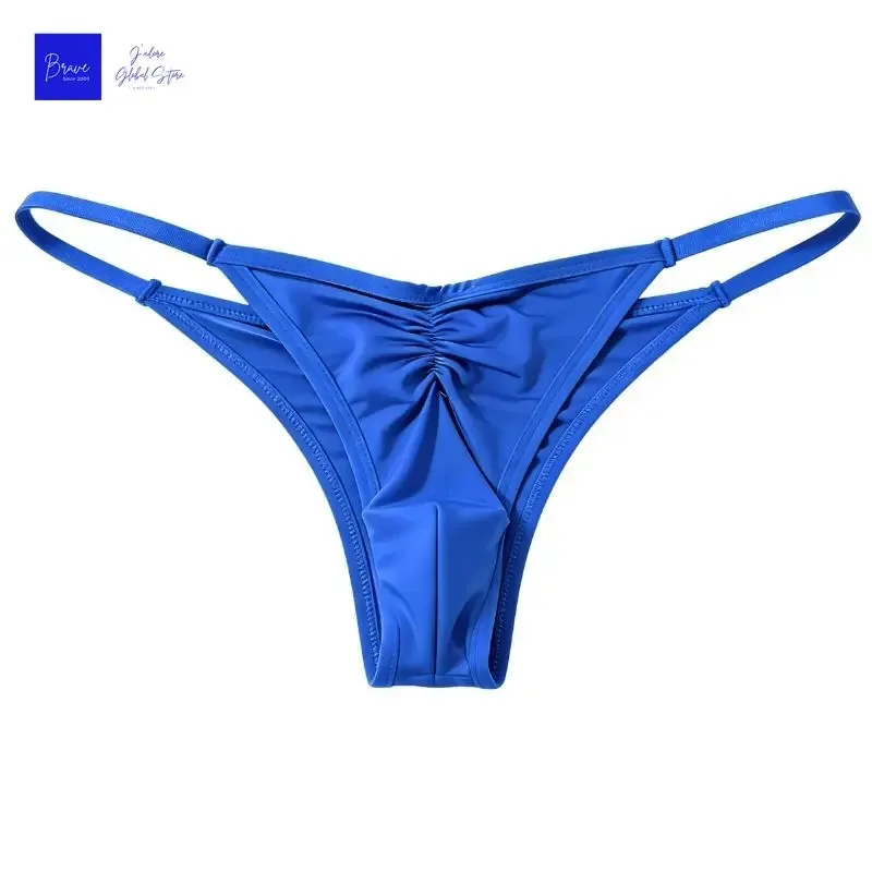 1 Piece Men's Sexy Thong - High Slit Ruched Semi-transparent Ice Silk Fabric Breathable No-Stick Casual Daily Men Underwear
