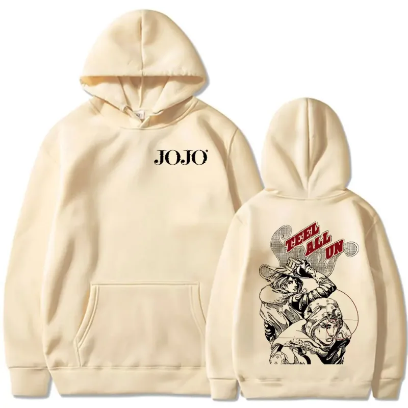 Anime JoJo Bizarre Adventure STEEL BALL RUN Gyro Zeppeli Johnny Joestar Hoodies Men Women Clothing Fashion Pullovers Sweatshirts