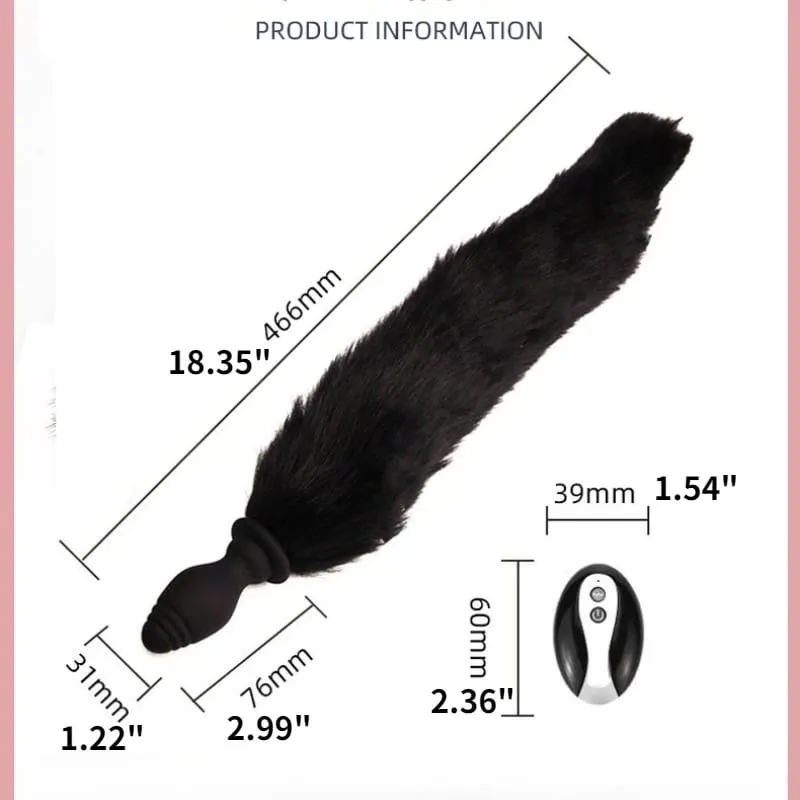 Fox Tail anális dugó vibráló távirányítóval - Műszőrme és szilikon szerepjáték Felnőtt játékok Többszínű BDSM szexjátékok pároknak