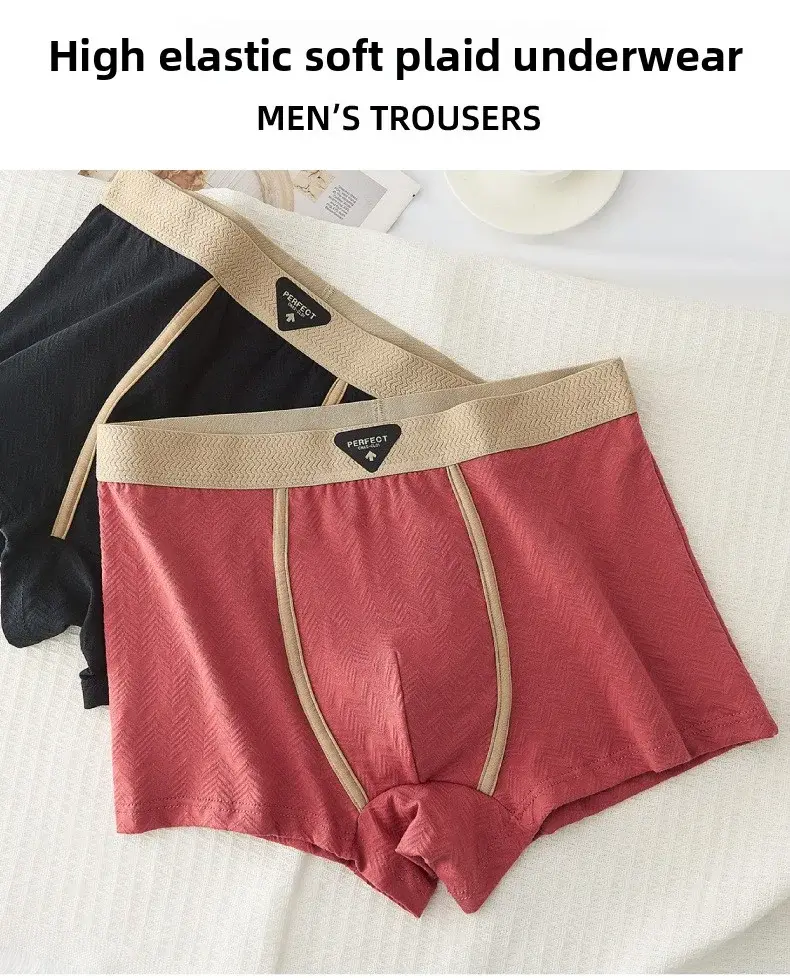 3PC 100% Cotton Men's Underwear Autumn Winter New 10A Antibacterial BoxerShorts Loose Comfortable Men's Quadrangle Underpants