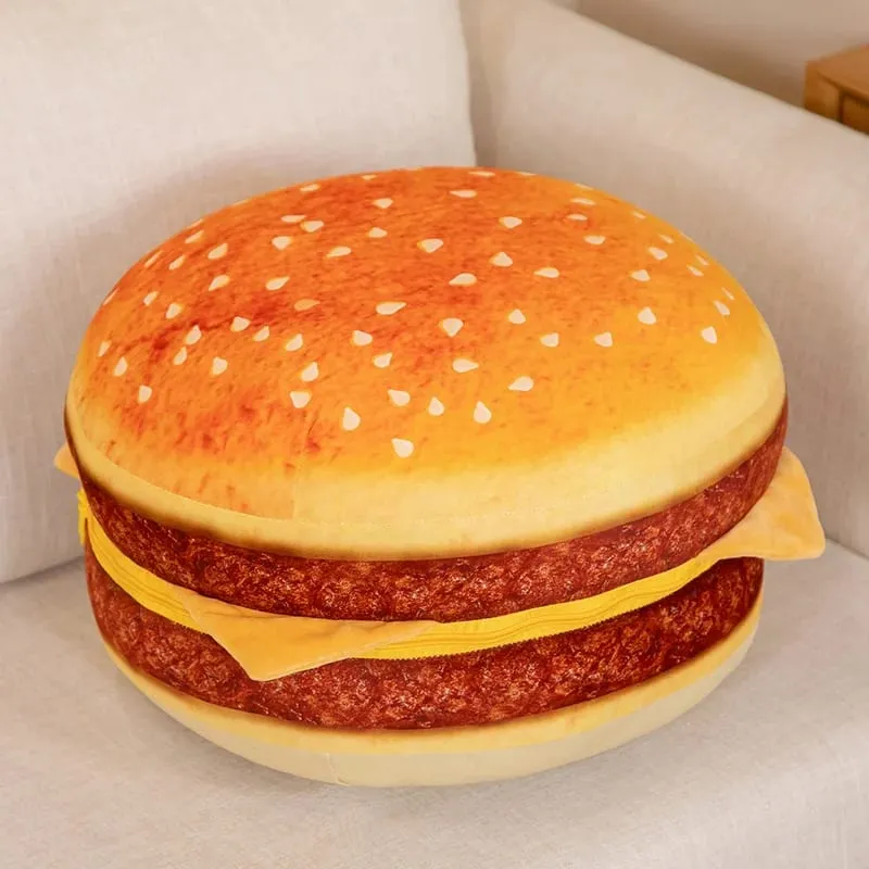 Bagong Creative Burger Plush Toy Soft Padded Plush Cushion Cute Hamburger Pillow Sofa Chair Cushion Boys Girls Kids Birthday Gift