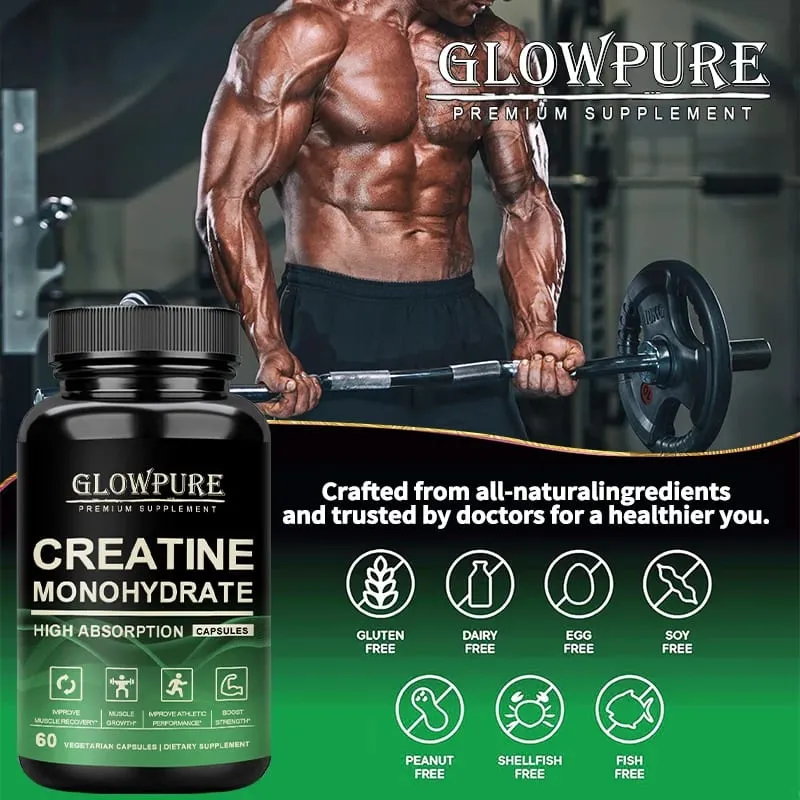 Κάψουλες Creatine Monohydrate for Muscle Endurance Workout Recovery Mass Gainer Strength Performance Συμπλήρωμα Διατροφής