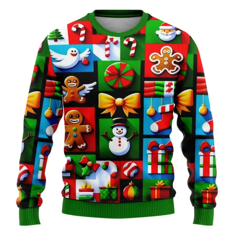 Ngộ nghĩnh Giáng Sinh Áo Len Nam Nữ Chui Đầu Xmas Áo Xấu Xí Đồ Họa Y2k Quần Tây cho Ngày Lễ Đảng Rời Quần Áo Nam