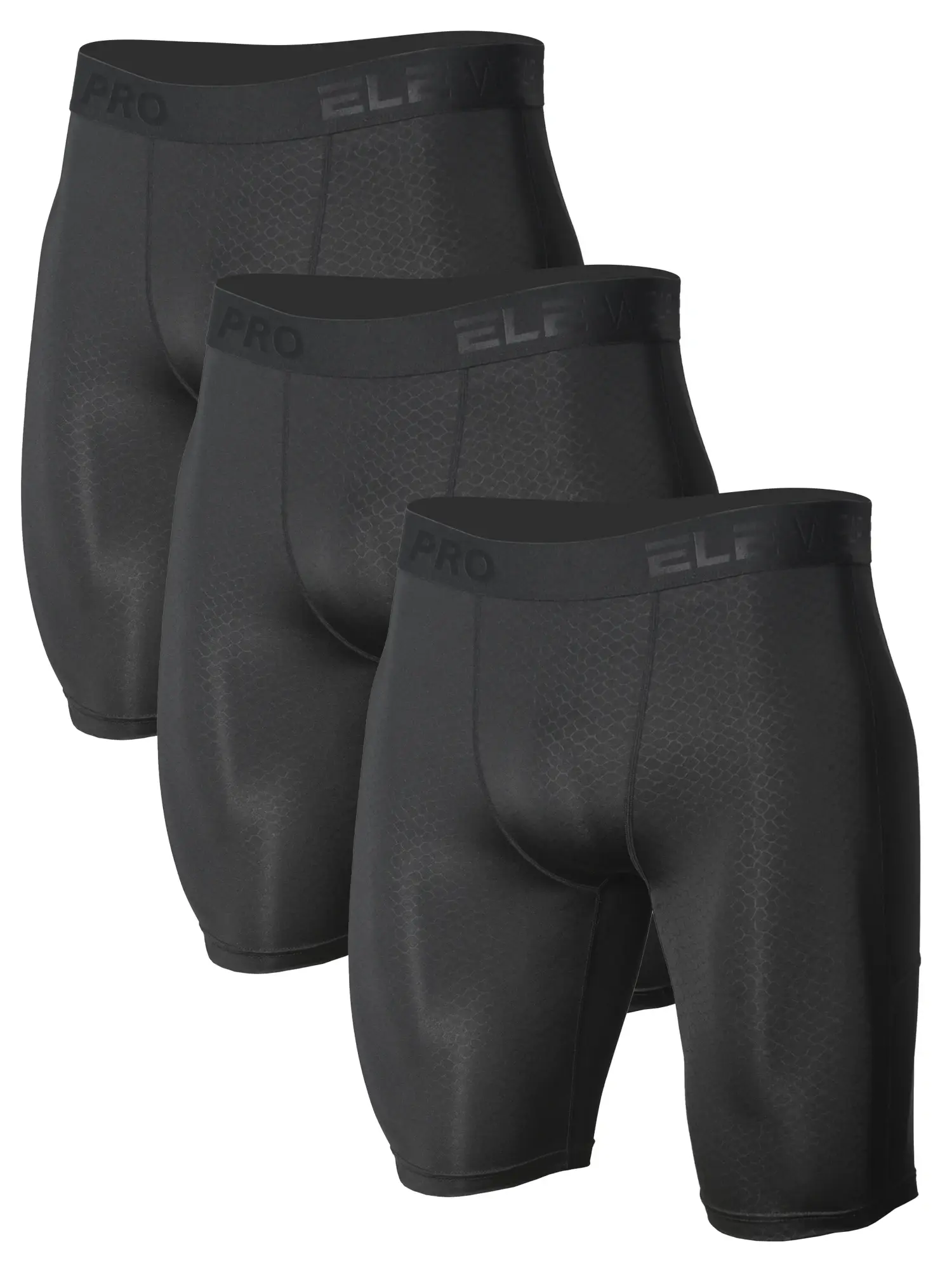3pcs Men's Underwear Sports Running Fitness Side Pockets,Front Inner Pocket,Snake Pattern Embossed,Moisture Wicking Quick Drying
