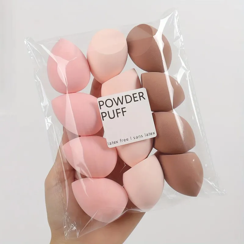 12 piraso latex free hydrophilic polyurethane beauty sponge set multi-color makeup mixing sponge na angkop para sa likido at cream