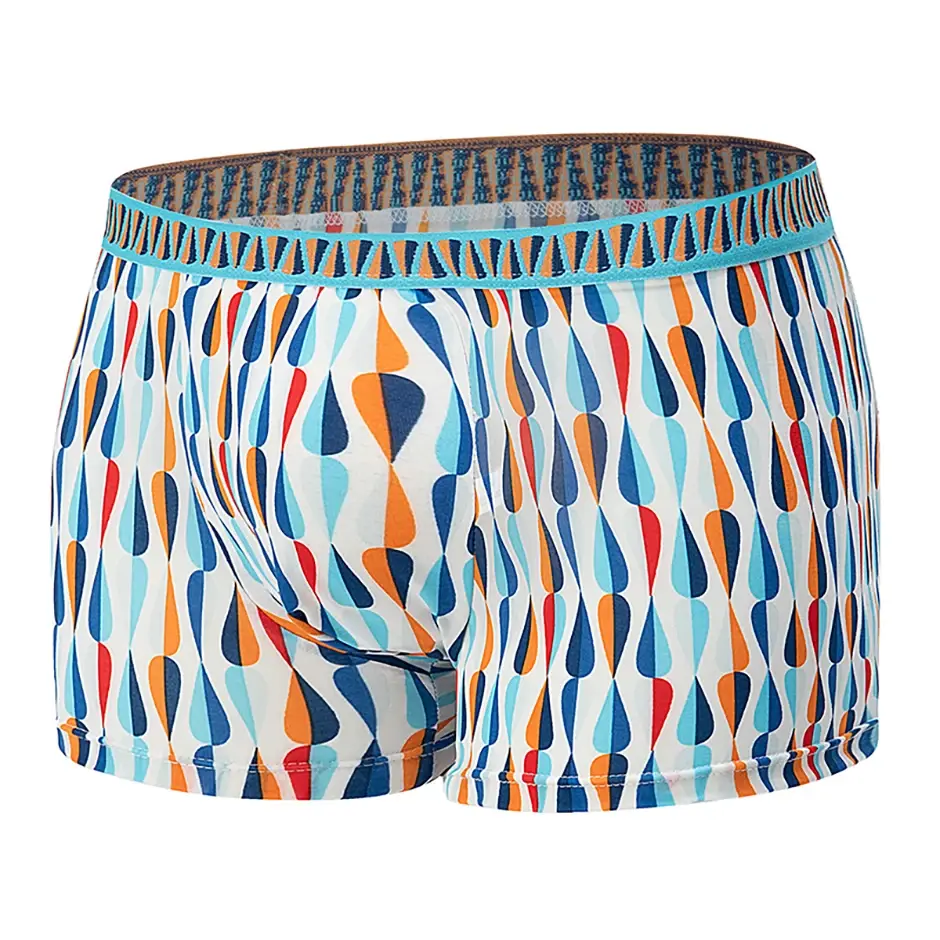 4/5piece Men's Colorful Patterned Fashionable Casual Boxer Shorts Loose And Comfortable Oversized Underwear Elastic Waist Shorts