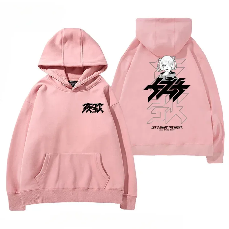 Y2K Anime appel de la nuit Nazuna Nanakusa sweat à capuche drôle Hip Hop graphique sweats Poleron Hombre Streetwear Harajuku Tracksui
